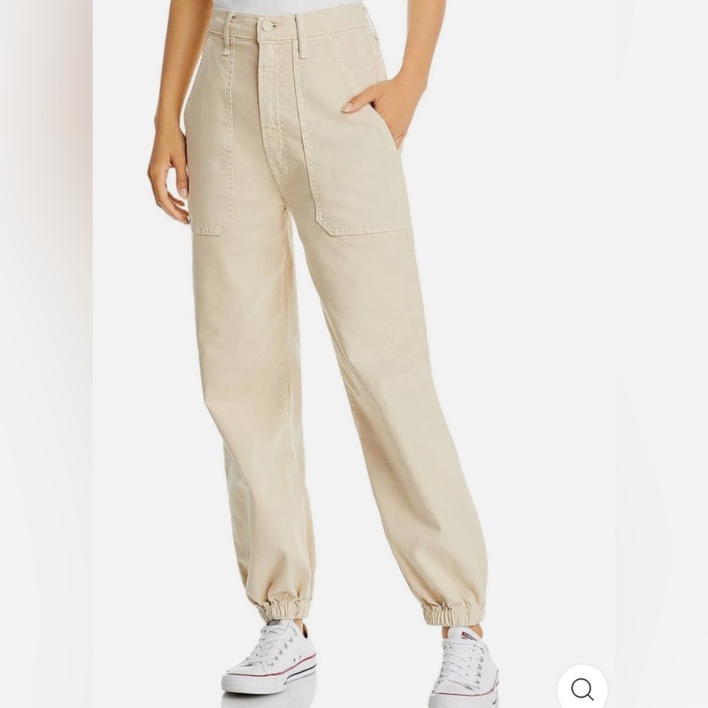 Mother wrapper patch springy ankle jeans